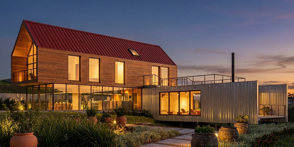 Exterior visualization of a contemporary building