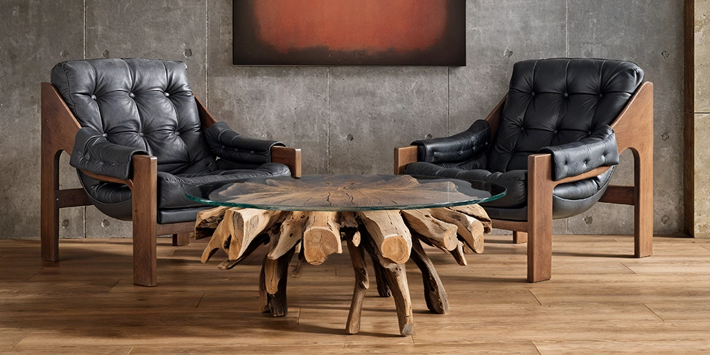 Interior visualization with considered furniture and lighting
